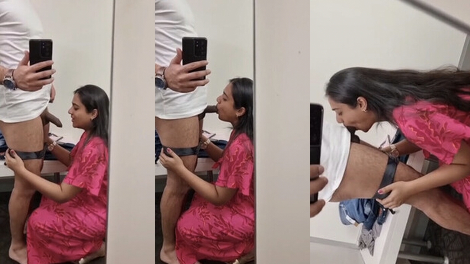 Desi Wife Secret Mirror Cam Caught Nude Blowing Husband And Cumming on Tits