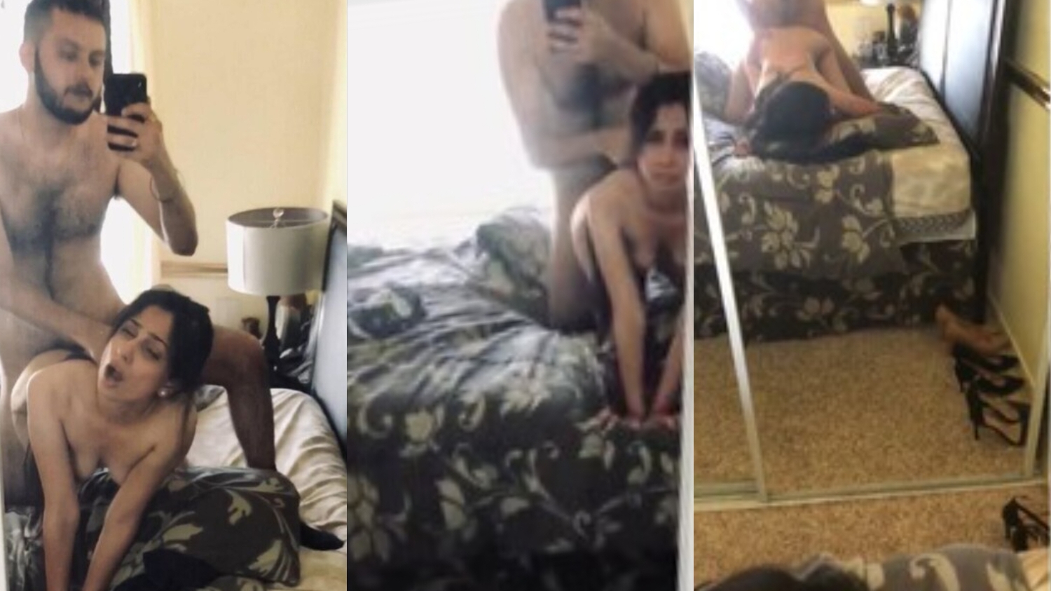 Beautiful Wife Doggystyle Fuck in Mirror While Husband Recording